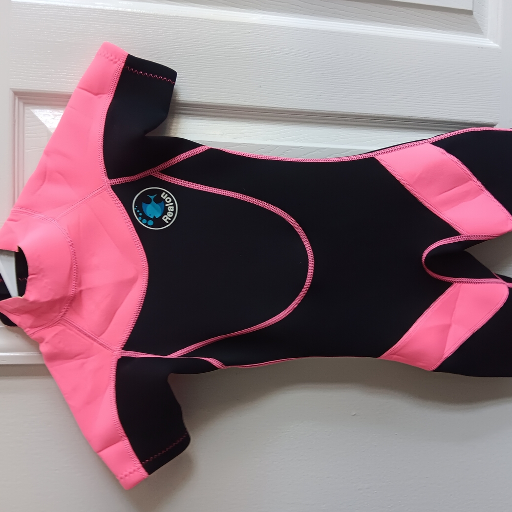 Pink and Black Short Sleeve Wetsuit